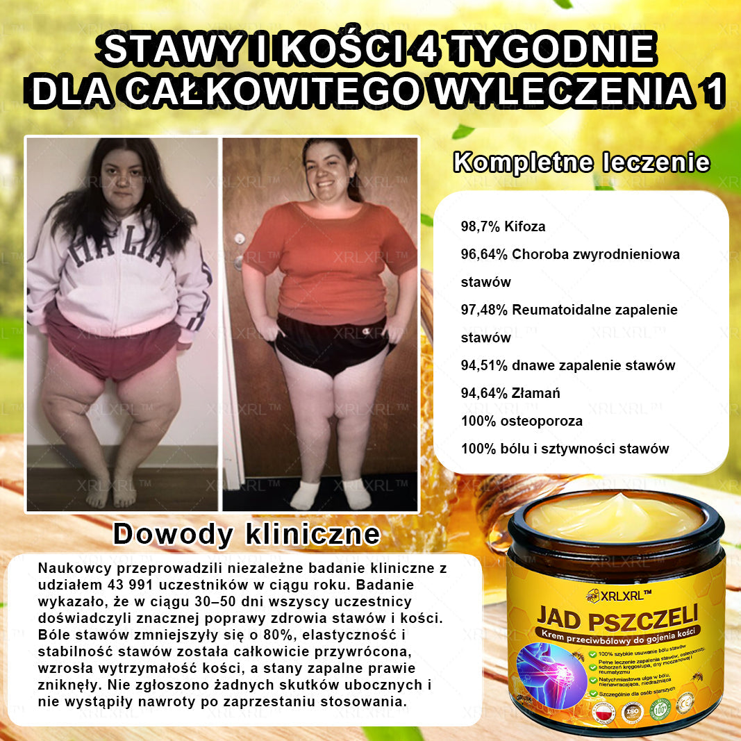 XRLXRL® Jad pszczeli Maść przeciwbólową wspomagającą gojenie kości 🎉🌸(Szczególnie dla osób starszych i zalecane przez EFORT)