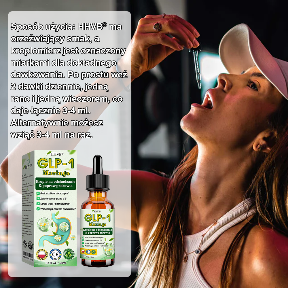 HHVB® GLP-1 Krople odchudzające wzmacniające zdrowie👨⚕️ (Spalacz tłuszczu klasy spożywczej - Opracowany przez Polskie Towarzystwo Walki z Otyłością)