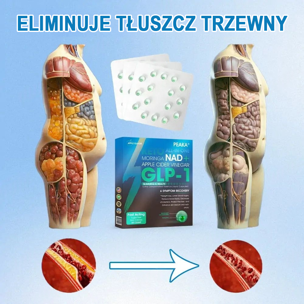 Oficjalny autoryzowany sklep PEAKA® GLP-1 Slimming & Health Ultra Concentrated Essence Liquid Pearls - NAD+ Moringa & ACV & Keto BHB (✅szybkie, długotrwałe, leczące cukrzycę, otyłość i choroby układu krążenia) - ⚡Opracowane przez Obesity Society