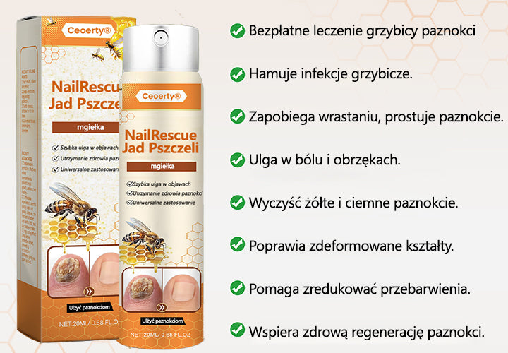 Spray z jadem pszczelim – skuteczny w leczeniu infekcji grzybiczych i zapalenia paznokci🐝