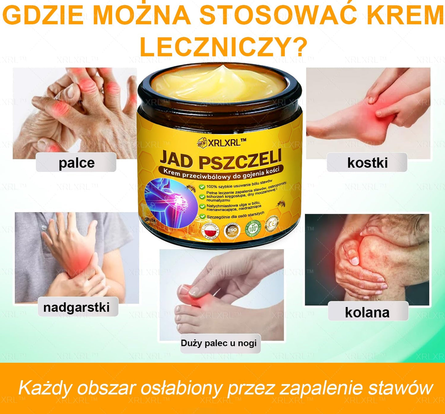 XRLXRL® Jad pszczeli Maść przeciwbólową wspomagającą gojenie kości 🎉🌸(Szczególnie dla osób starszych i zalecane przez EFORT)