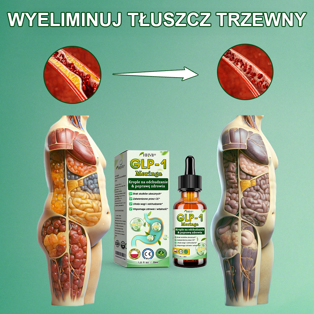 HHVB® GLP-1 Krople odchudzające wzmacniające zdrowie👨⚕️ (Spalacz tłuszczu klasy spożywczej - Opracowany przez Polskie Towarzystwo Walki z Otyłością)