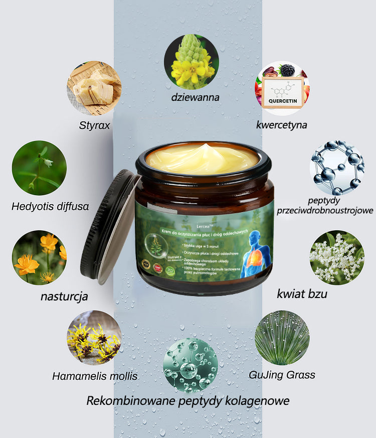 [Noworoczna oferta specjalna] Lercea™ Krem regenerujący płuca z dziewanny - zatwierdzony przez British Thoracic Society w celu wspierania zdrowia płuc👑👑